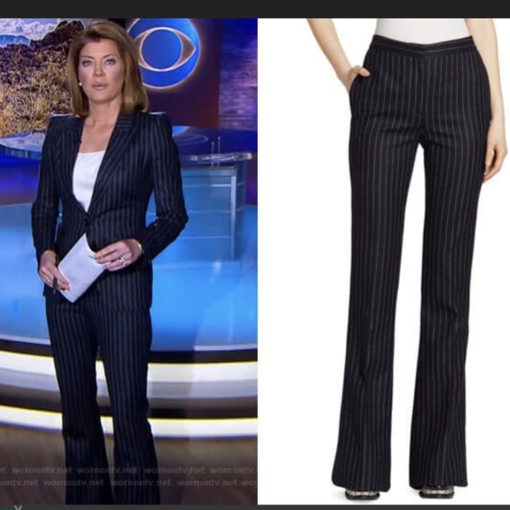 NWT Alexander McQueen Pinstripe Bootcut Dress Pants IT Size 40/US2-4 - Picture 2 of 10